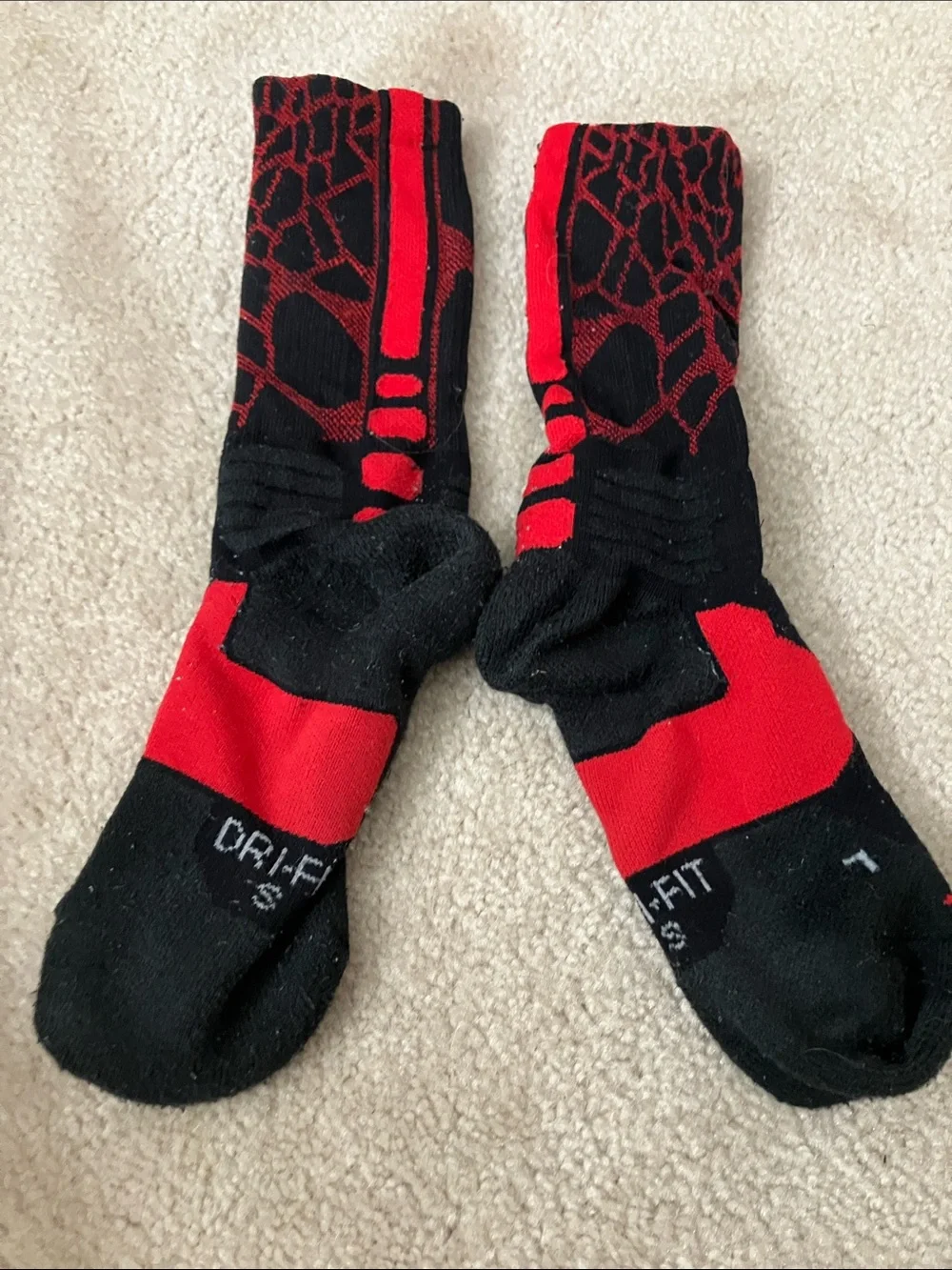 Nike LeBron Black, Red & Gray Athletic Crew Socks